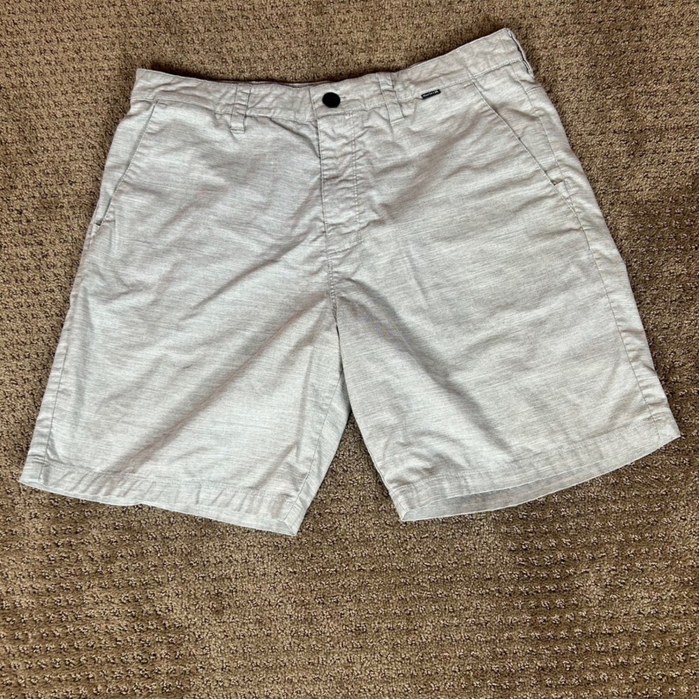 Hurley Hybrid Shorts Mens 32 Grey Dri-FIT Heathered Chino Walk Shorts